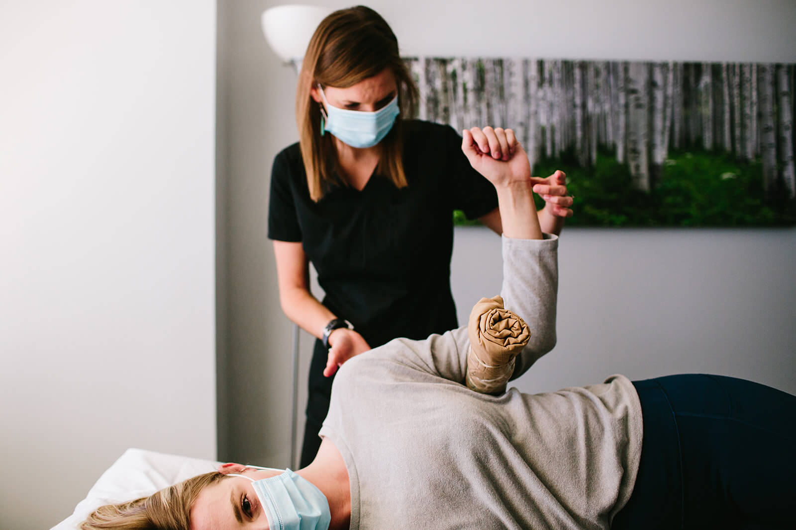physical therapist sport massage on patient